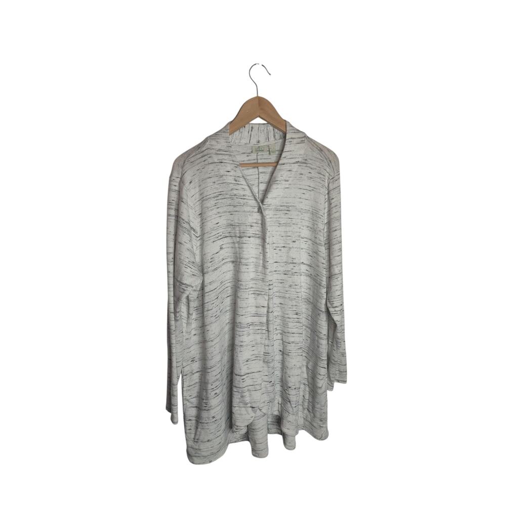 LOGO Lounge by Lori Goldstein Heathered Waterfall hem open cardigan XL